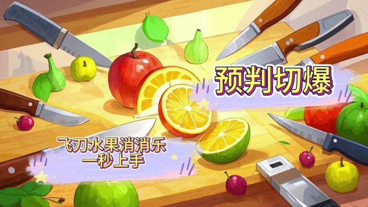 一分钟爆汁的飞刀切水果快乐 炸出满屏金币截图