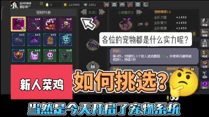 宠物系统开启,你们是怎么挑宠物的?截图