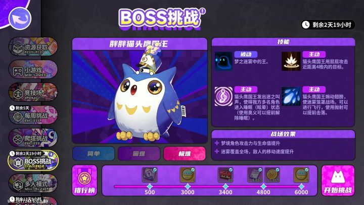限时BOSS猫头鹰6000分通关流程截图