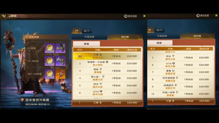 塔瑞斯世界S1赛季双子挑战竞速3分30秒封榜国服第一截图