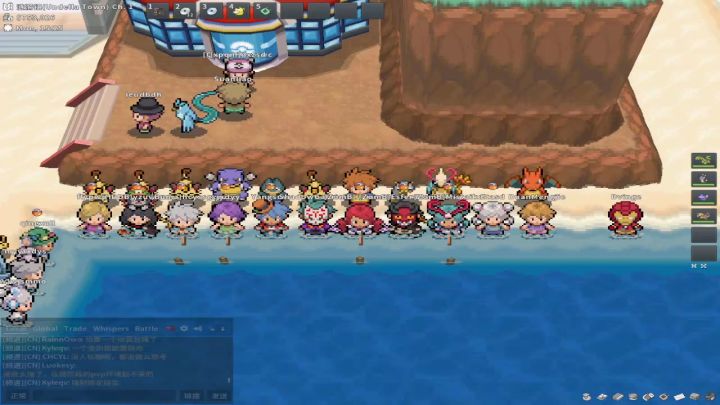 pokemmo大佬10年老玩家神坡农二看下6v对性格固执方块闪路卡利欧截图