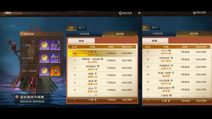 塔瑞斯世界S1赛季大德挑战竞速3分39秒封榜国服第一截图