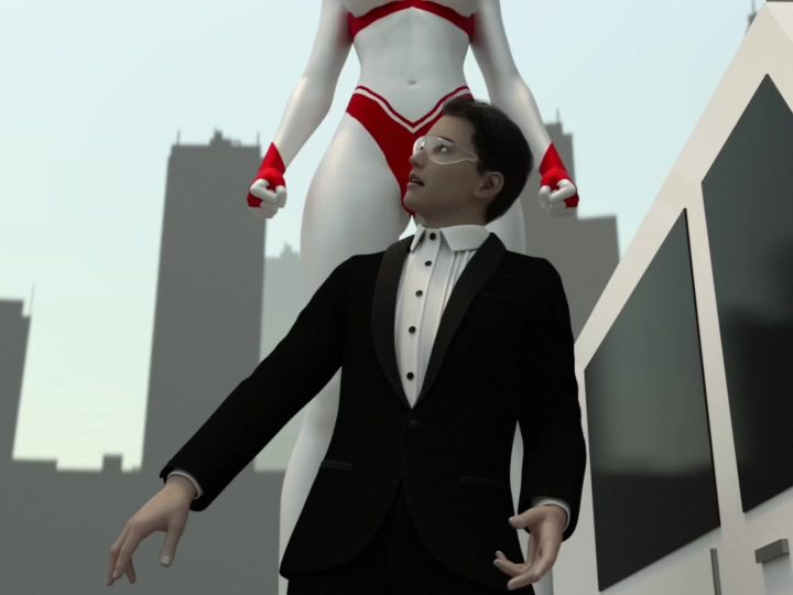 女奥特曼在四眼仔背后截图