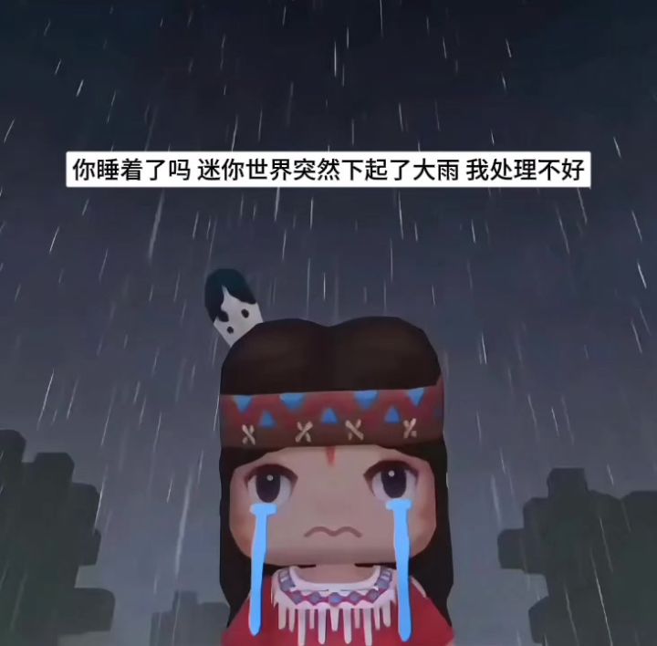 你睡着了吗迷你世界下雨了我处理不好截图