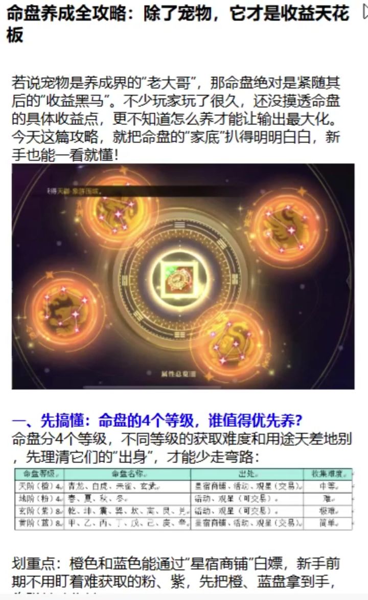 命盘养成全攻略:除了宠物,它才是收益天花板截图