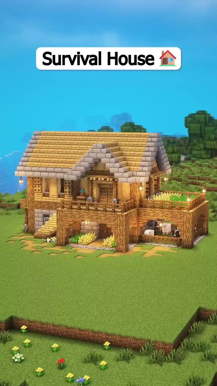 我的世界：平原小屋建造教学截图