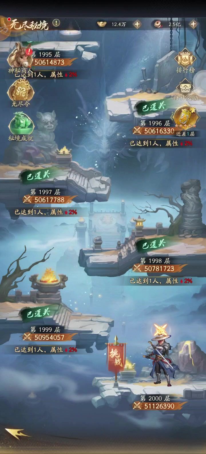 无尽秘境到头了。2000层视频!加油!互勉!截图