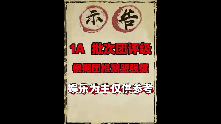 三谋1A批次的团评级截图