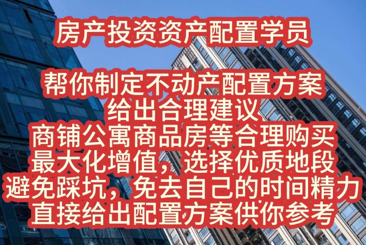 房产投资资产配置学员.帮你制定不动产配置方案.给出合理建议截图