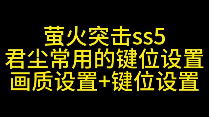 萤火突击键位与画质设置截图