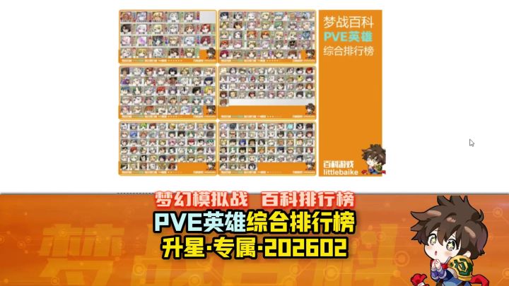 【梦战排行榜】PVE英雄综合排行榜 含刷星推荐和专属推荐标记截图