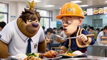 当不同王者玩家去食堂打饭。