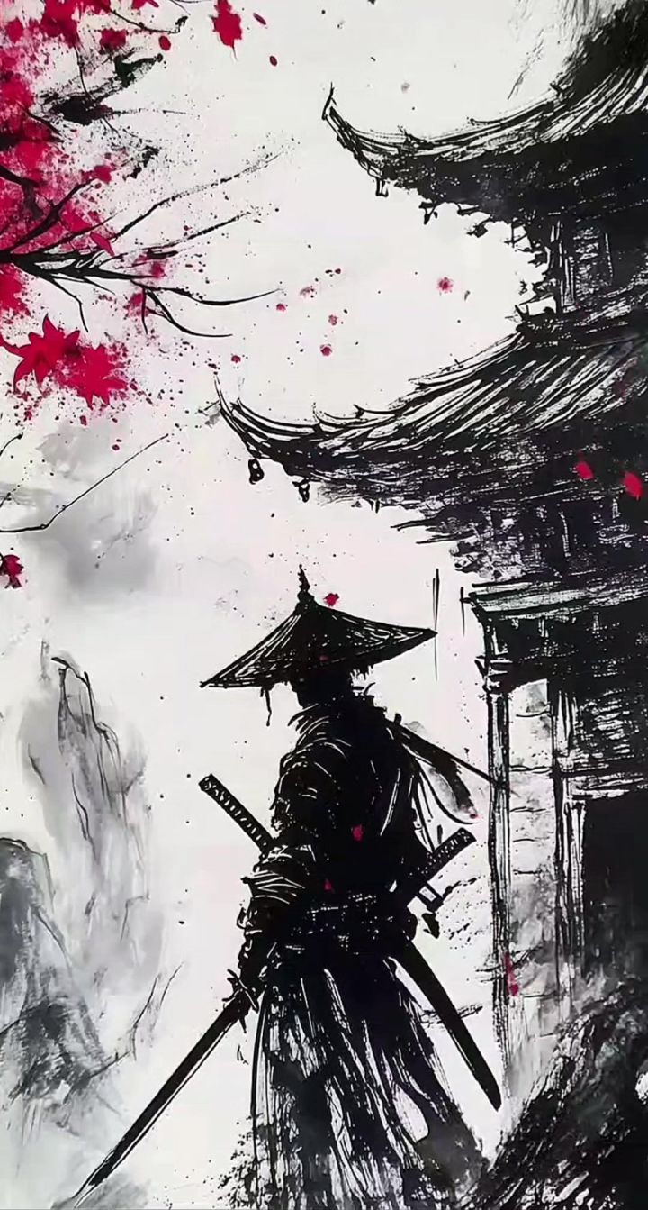 水墨风格的侠客插画截图