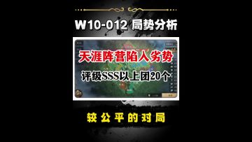 W10杯赛局各团评级SSS及以上20个！