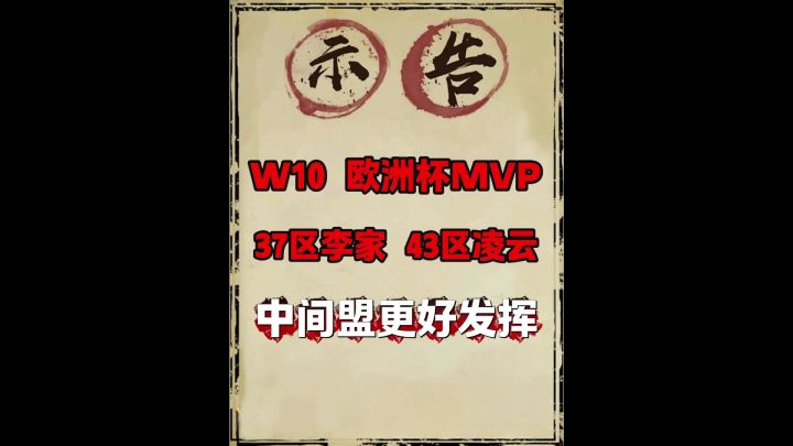 W10欧洲杯各区MVP评选!截图