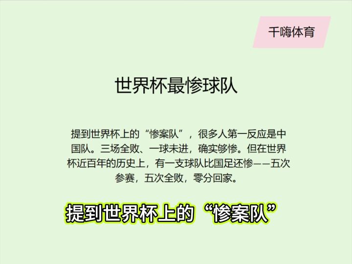 世界杯最惨球队，五次参赛、五次全败截图