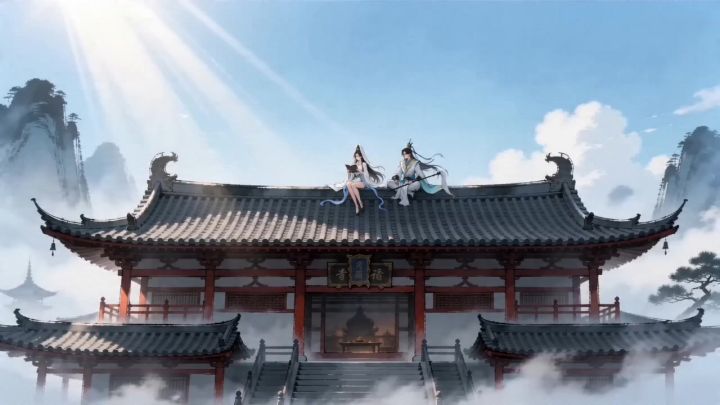 谁能拒绝和道侣在屋顶读遍万载光阴啊！截图