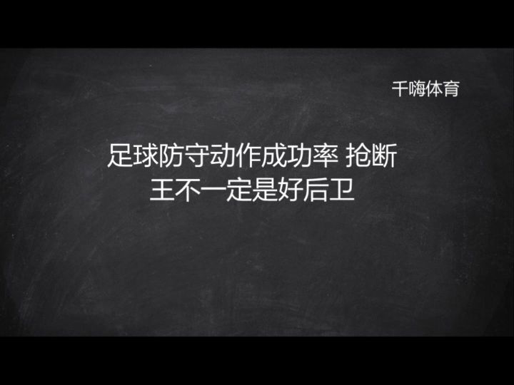 足球防守动作成功率 抢断王不一定是好后卫截图