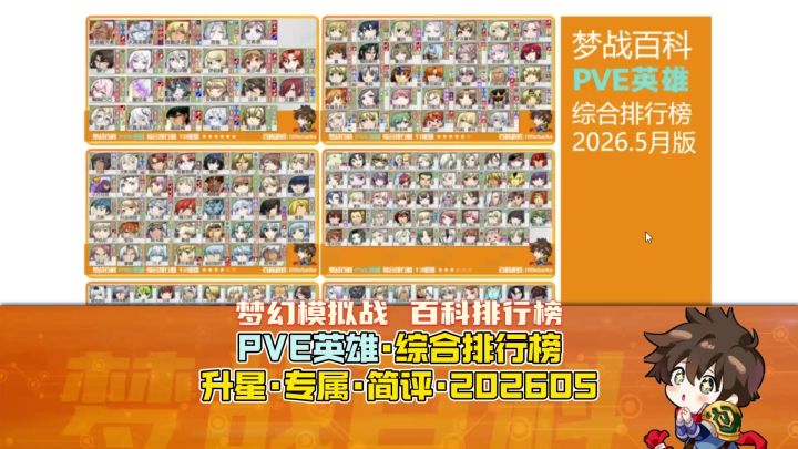 【梦战排行榜】PVE英雄综合排行榜 含刷星推荐 专属推荐 PVP推荐截图