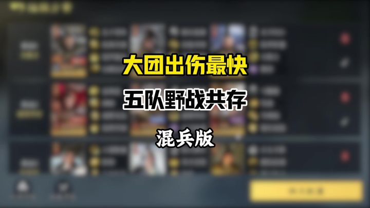 打团伤害最高的五队共存(混兵版)截图