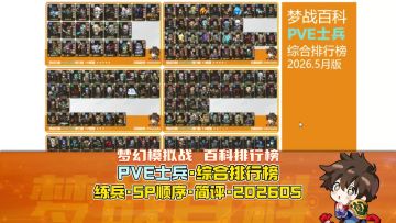 【梦战排行榜】PVE士兵排行榜 含PVP修正 练兵顺序建议