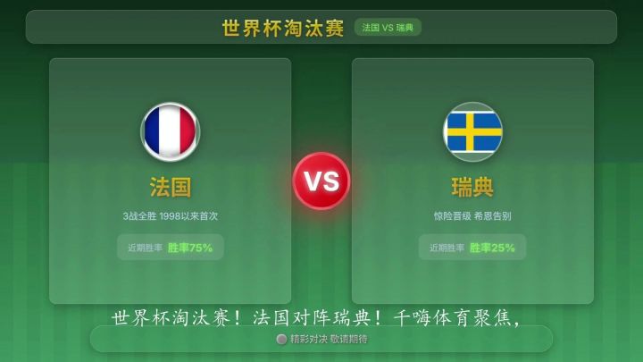 世界杯淘汰赛:法国 VS 瑞典截图