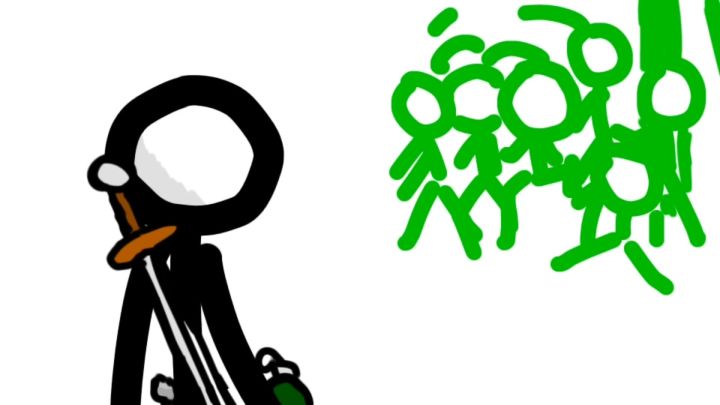 [自制动画]一位火柴人与一群僵尸战斗的动画:P截图