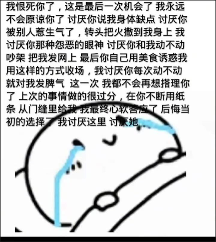 我恨死你了,这是最后一次机会了 我永远不会原谅你了截图