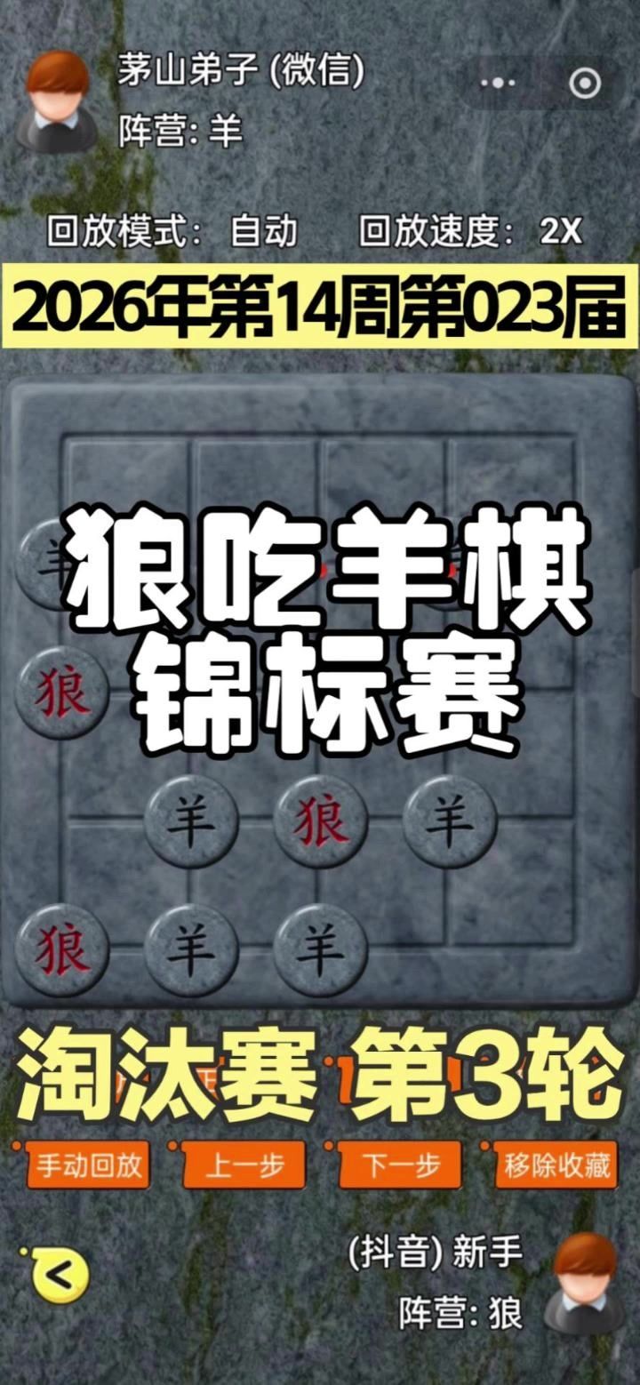 狼吃羊棋第23届锦标赛——淘汰赛第3轮截图