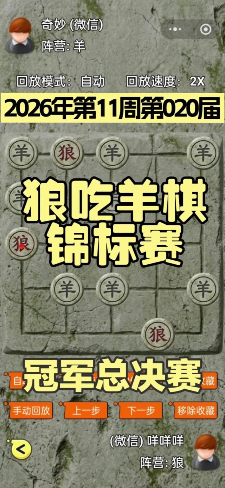狼吃羊棋第20届锦标赛——冠军总决赛截图