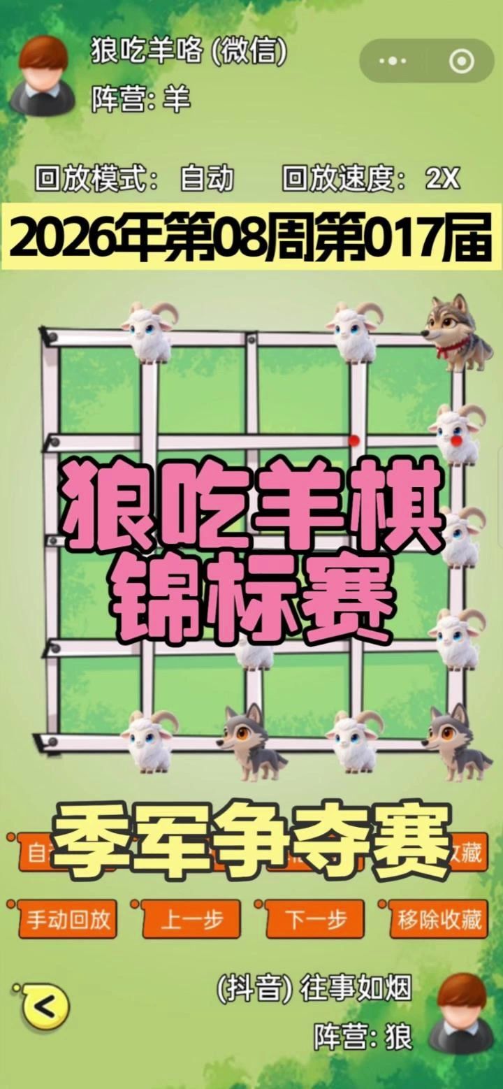 狼吃羊棋第17届锦标赛——季军争夺赛截图