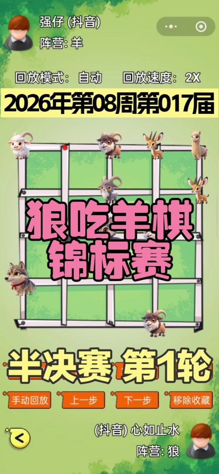 狼吃羊棋第17届锦标赛——半决赛第1轮截图