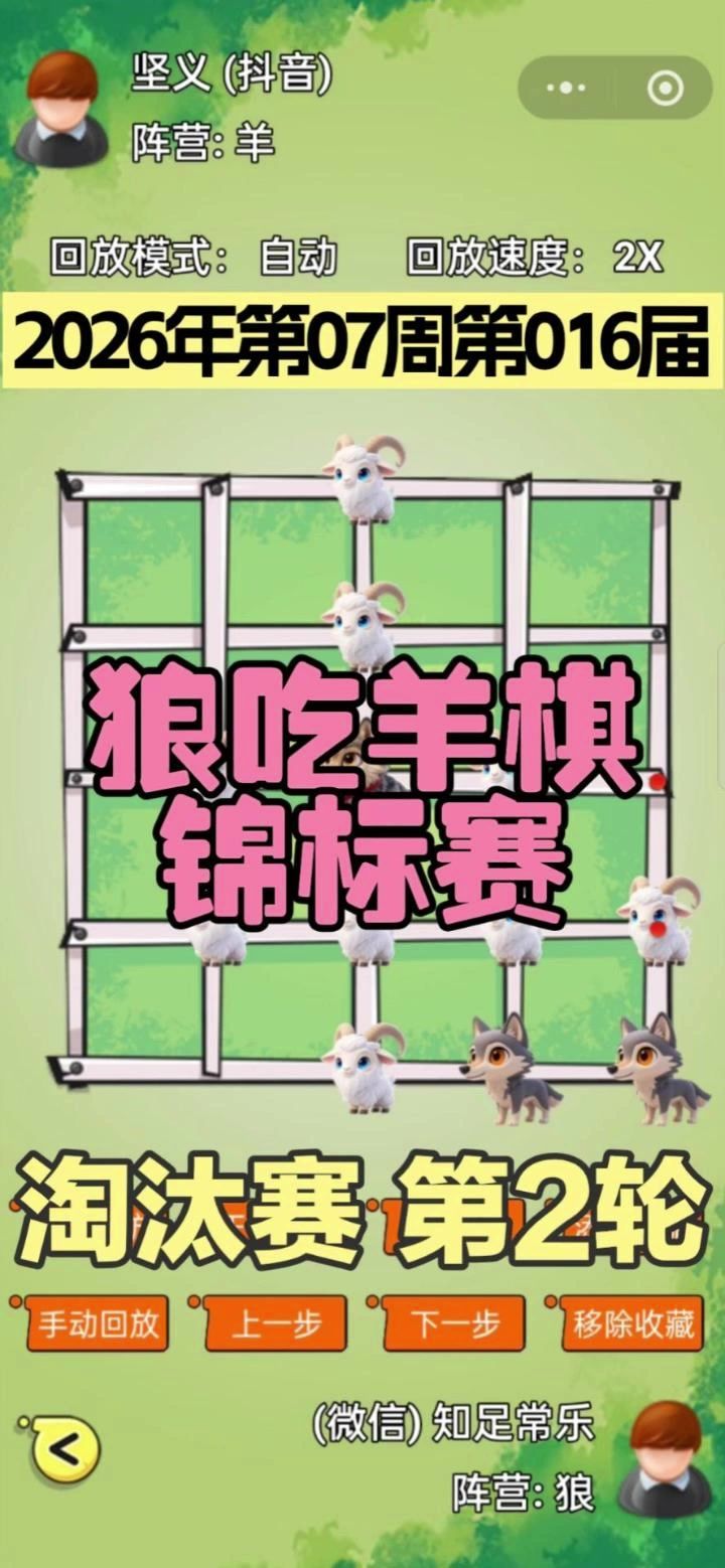 狼吃羊棋第16届锦标赛——淘汰赛第2轮截图
