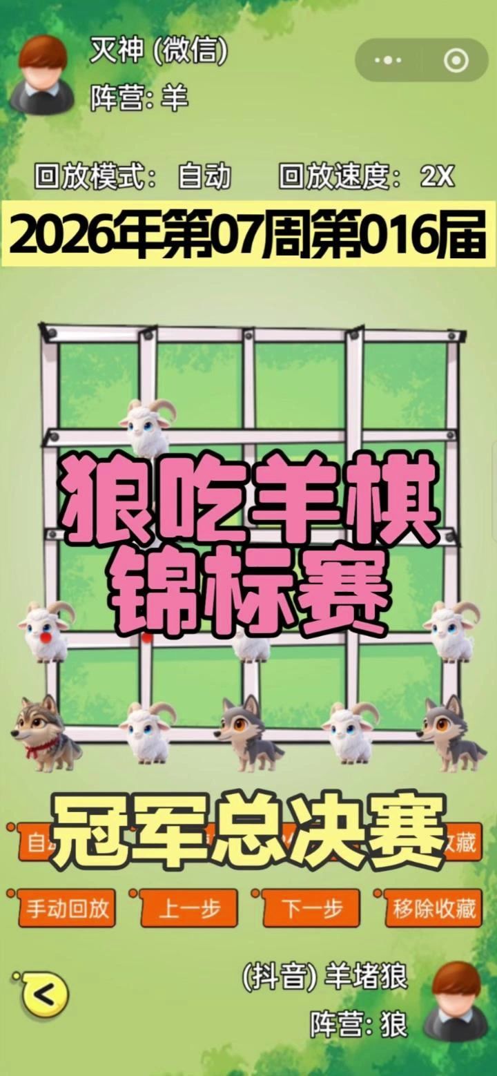 狼吃羊棋第16届锦标赛——冠军总决赛截图