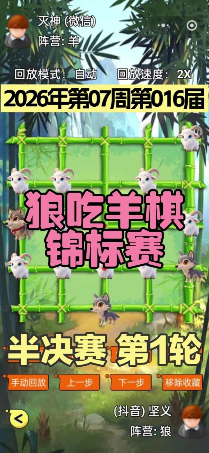 狼吃羊棋第16届锦标赛——半决赛第1轮截图