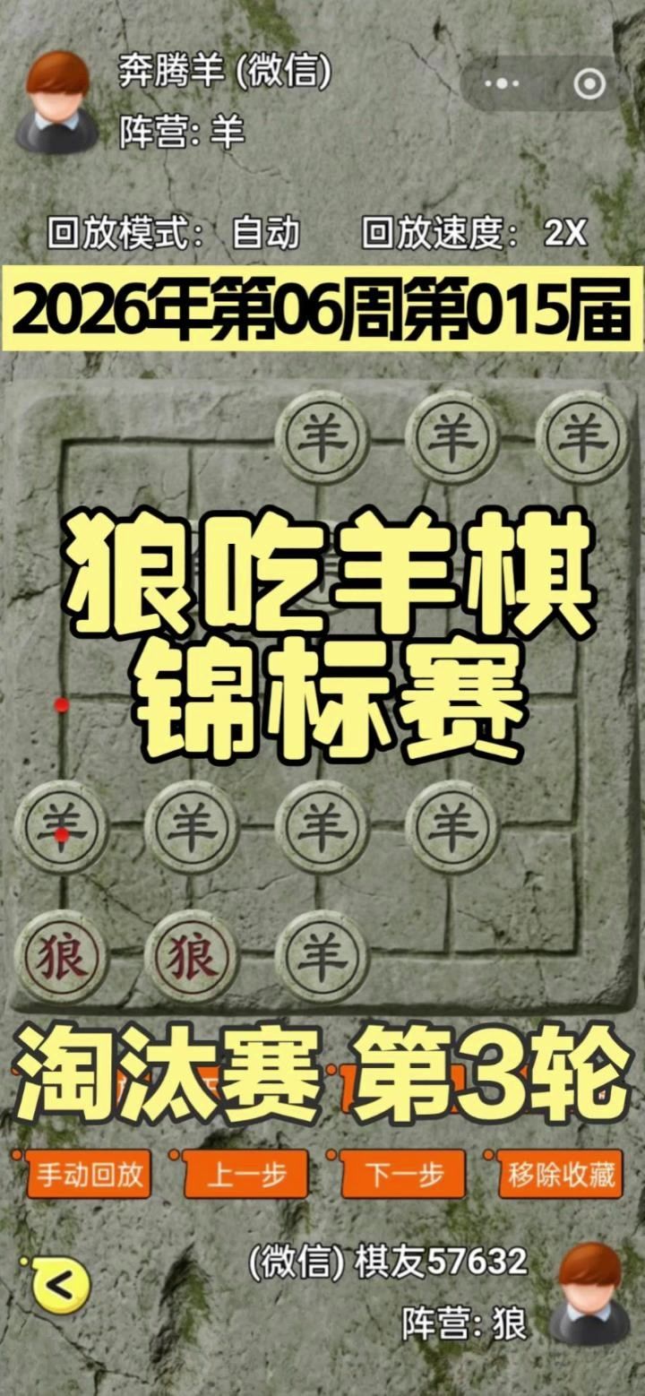 狼吃羊棋第15届锦标赛——淘汰赛第3轮截图