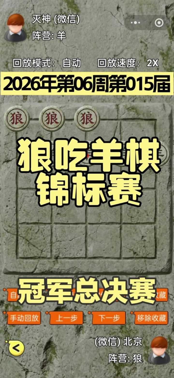 狼吃羊棋第15届锦标赛——冠军总决赛截图