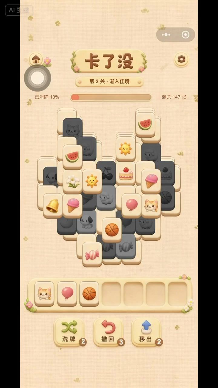 摸鱼解压三消小游戏截图