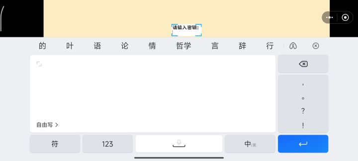 手机密钥是有Bug吗?为什么密钥是能写一个字写?截图
