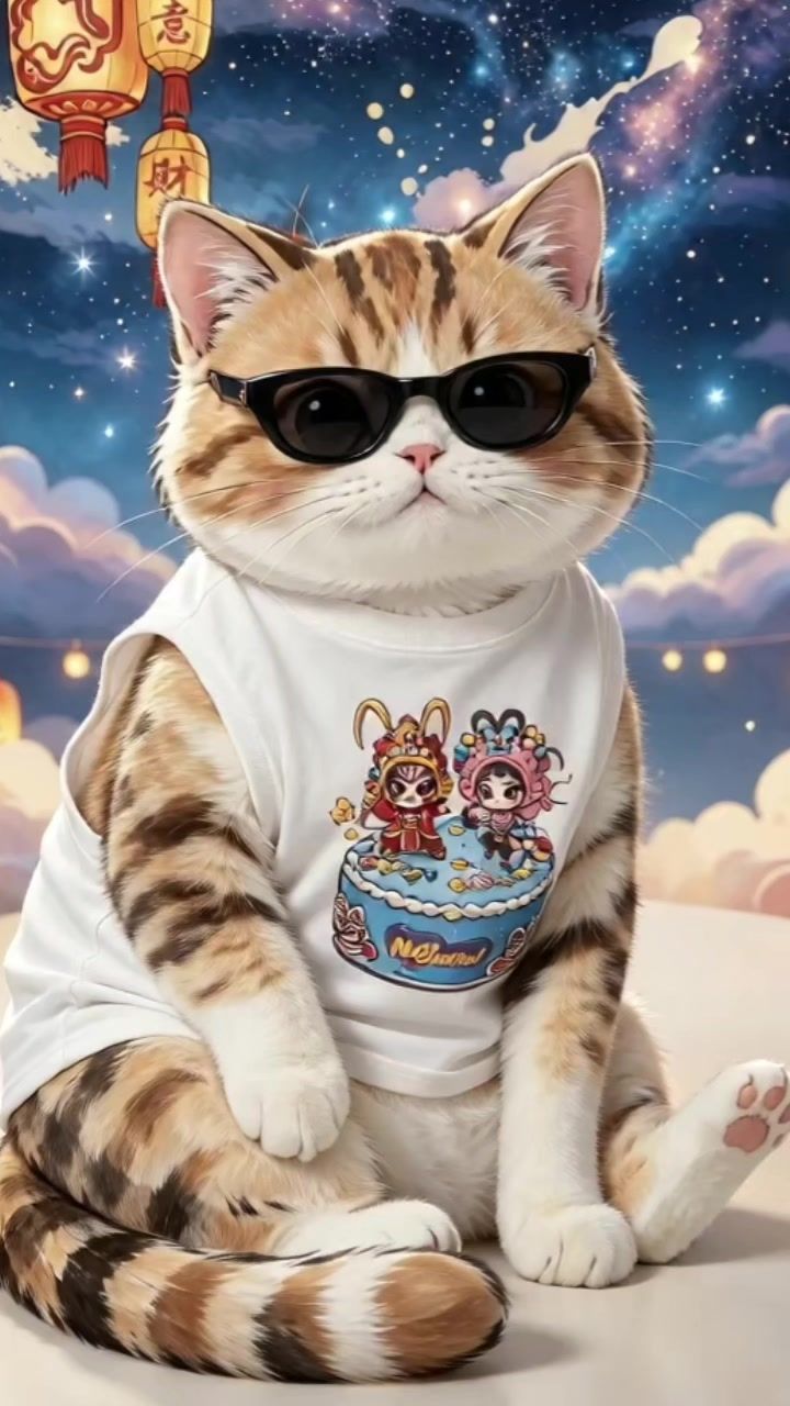 【概念美术】当潮汕英歌舞变成猫咪潮牌T恤,这只猫也太潮了吧!🐱截图