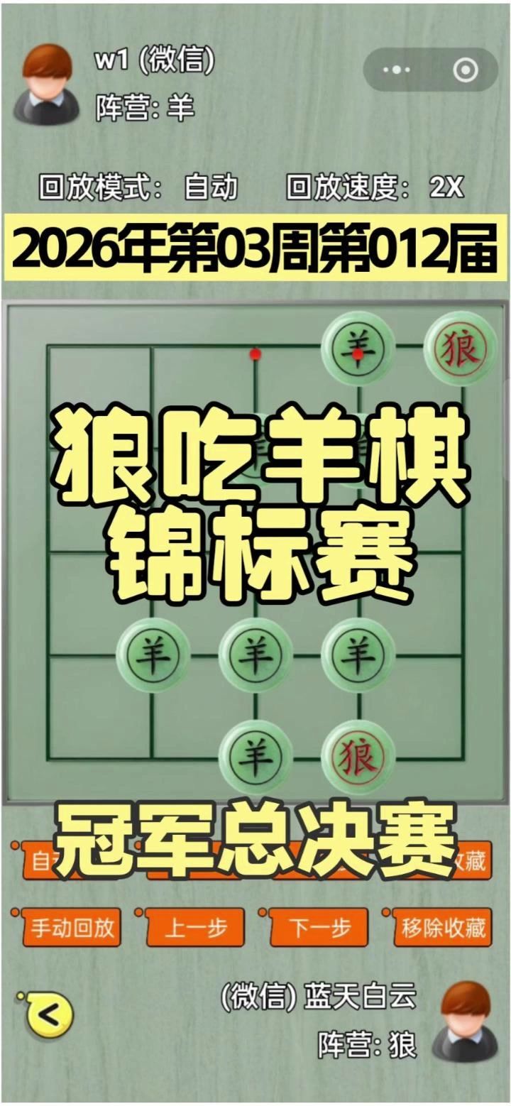 狼吃羊棋第12届锦标赛——冠军总决赛截图
