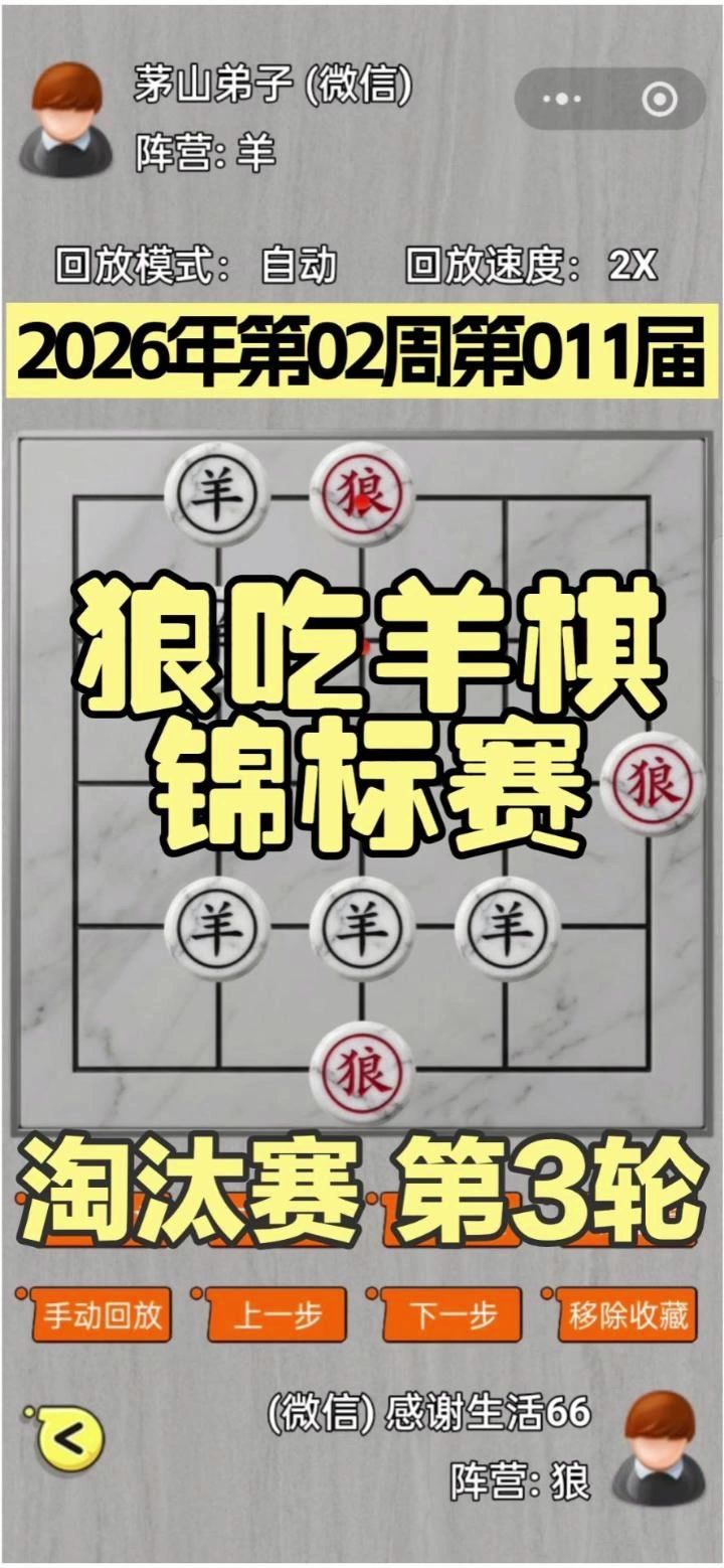 狼吃羊棋第11届锦标赛——淘汰赛第3轮截图