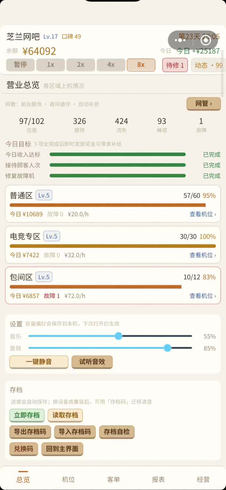 在游戏里当网吧老板的一天截图