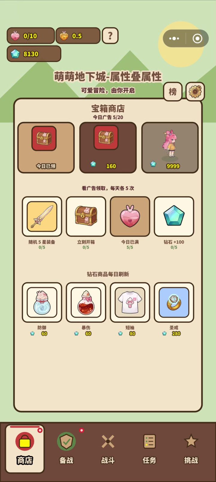 四个角色立绘以及特性截图