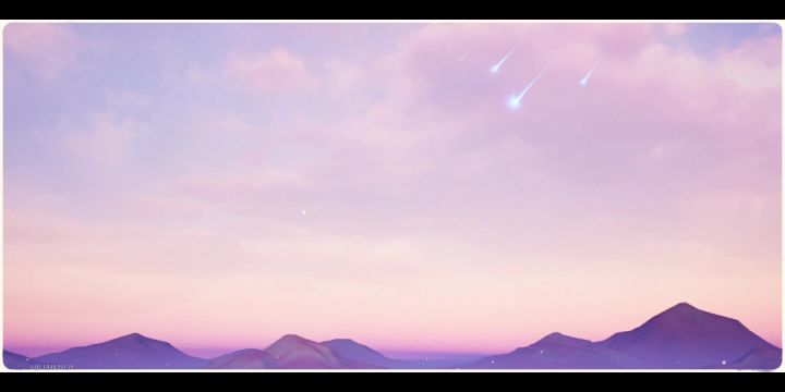 暖暖欣赏粉色天空与流星,前往小王子的星球。截图