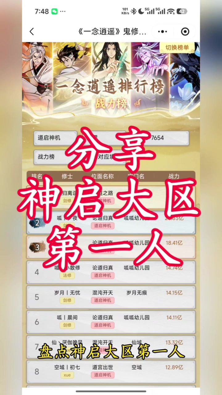 分享神启大区第一人截图