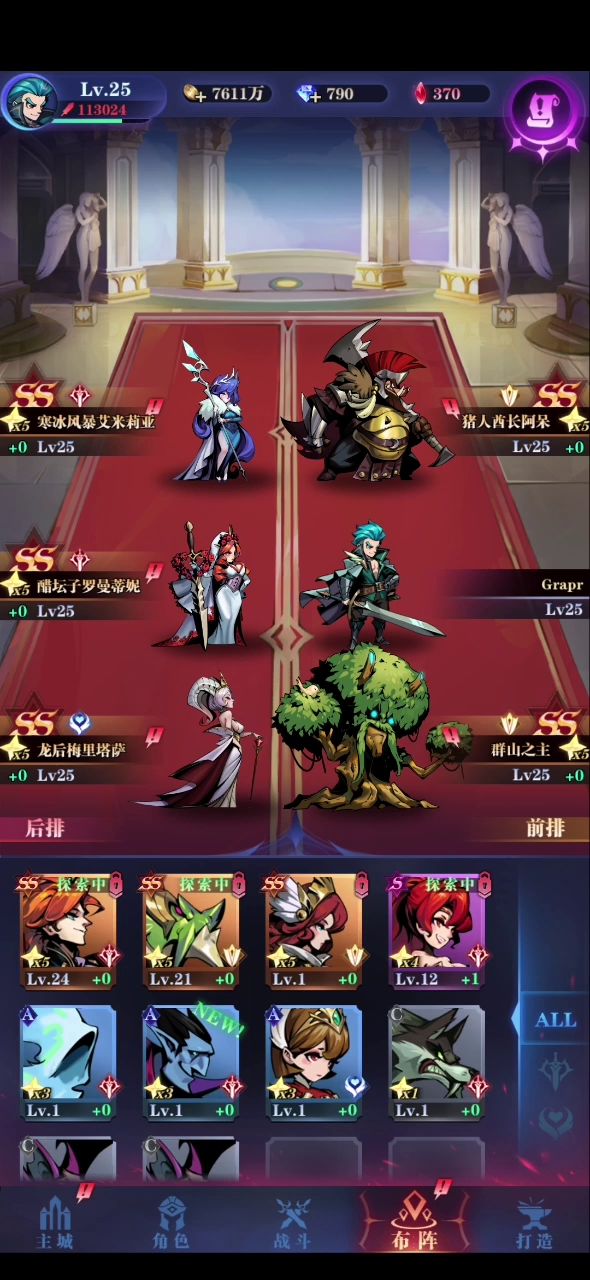 有不大佬帮我看一下，目前我的阵容怎么搭配好？截图
