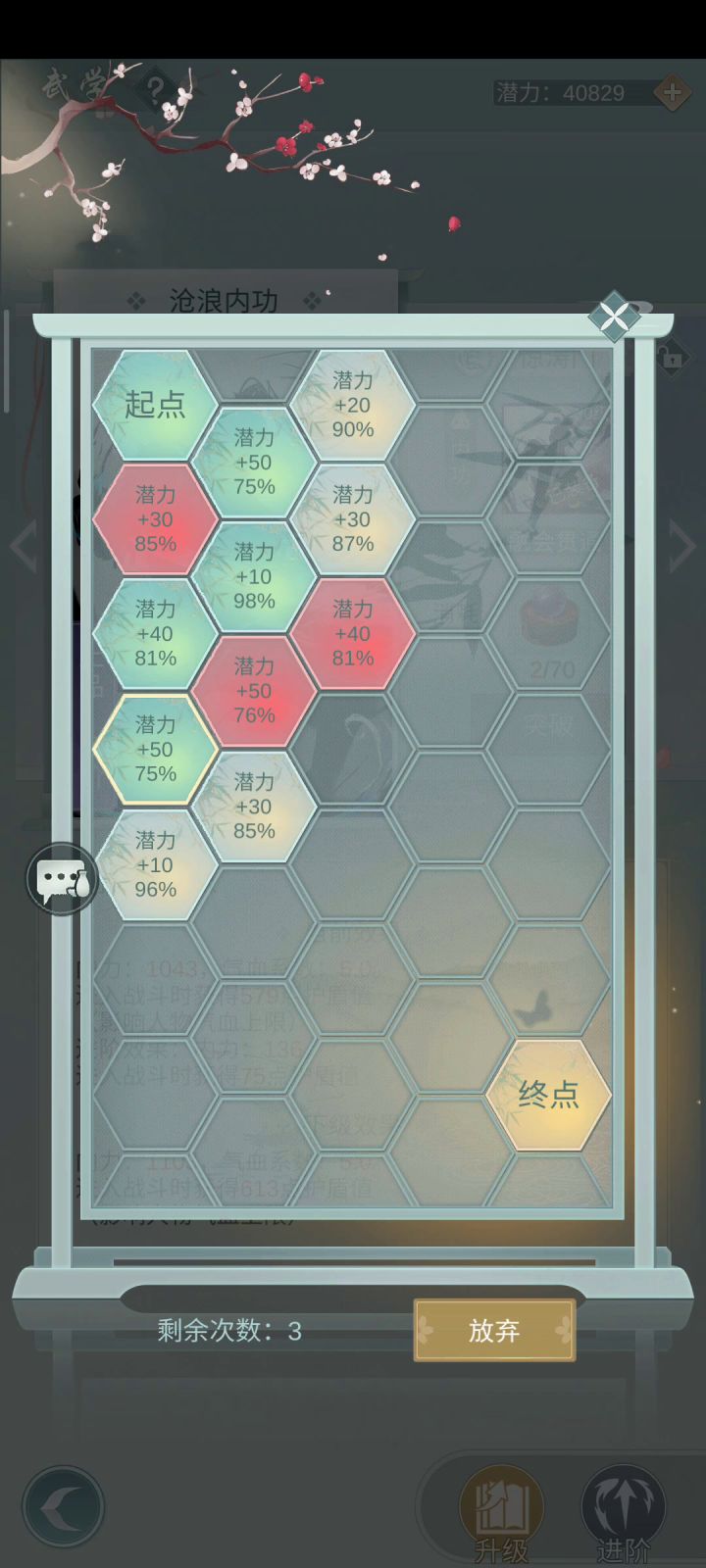 30级5次突破，第3次失败。截图