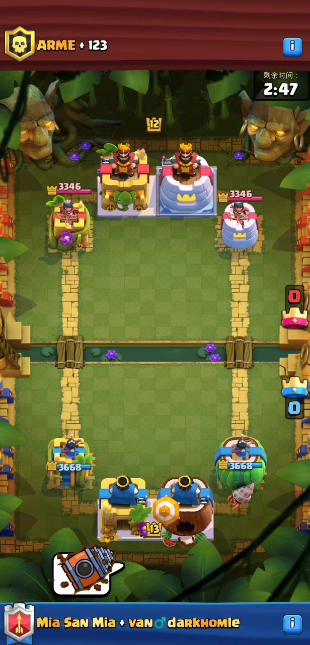 NB，2V2哥布林钻机速推，一分钟三星截图