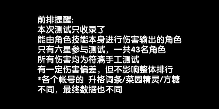 全六星输出角色30s打靶伤害可视化截图